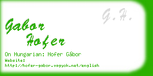 gabor hofer business card