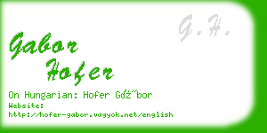 gabor hofer business card